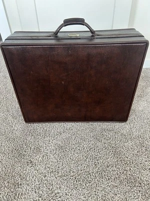 Vintage Hartman Leather Suitcase Luggage - Image 1 of 3