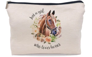 Just A Girl Who Loves Horses Tasche Kosmetiktasche doppelseitig Kosmetik Reisetasche - Bild 1 von 4