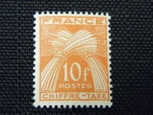 France Timbre Neuf 1943 Chiffre-taxe type gerbes 10F orange - Picture 1 of 1