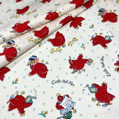 In the Nursery Little Red Hen fabric Jennifer Sampou for Robert Kaufman 1/2 YARD - Image 1 of 4