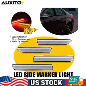 For 2004-08 Acura TL Style 4PCS Smoked F + R Red & Amber LED Side Marker Lights - Picture 1 of 13
