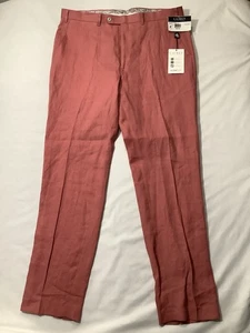 LRL Ralph Lauren Edgewood Red Linen Dress Pants Mens 38 X 34 Straight Flex New - Picture 1 of 13