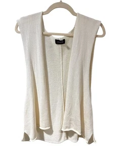 Eskandar handgewebte merzerisierte Baumwolle creme offene Strickweste Einheitsgröße Einheitsgröße - Bild 1 von 7