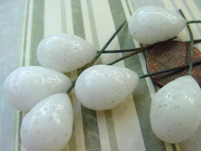 Alfileres con punta de vidrio blanco vintage grandes de 12 x 53 mm hallazgos 6 Foto 1 de 2