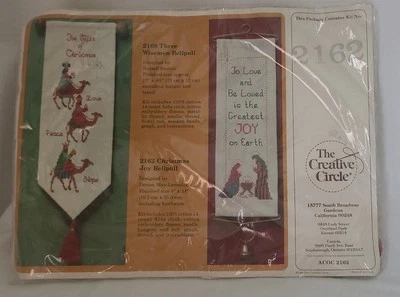1984 The Creative Circle Cross Stitch Kit 2162 Christmas Joy Bell pull vintage - Image 1 of 4