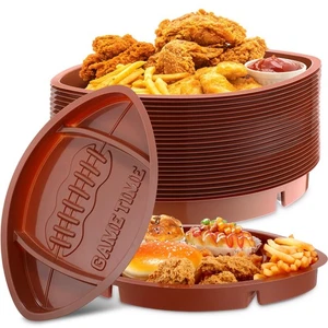 12 Pcs Football Serving Trays, Large 13.4 x 8.5 Inch Plastic Football Snack T... - Picture 1 of 7