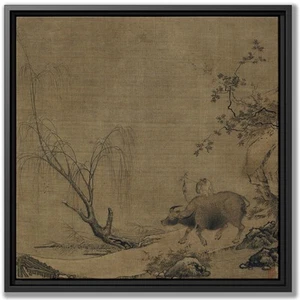 Chinese Farmer by Willow Tree Canvas Print Framed Nature Wall Art Japanese Style - Picture 1 of 9