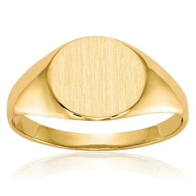 10K Solid Yellow Gold Custom Engraved Signet Ring - Image 1 of 4