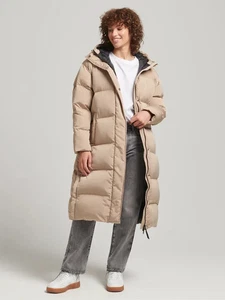 Superdry Natural Studios Longline Duvet  Padded Coat Size 14 - Picture 1 of 3