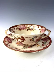 Mason’s Ironstone Consommé Bowls & Underplates in Mandalay Red Pattern Set of 6 - Picture 1 of 10