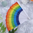 Rainbow Hand Held Folding Fan for Decoration and Parties