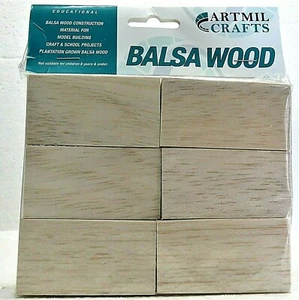 BALSA WOOD BLOCKS 6 66mm x 36mm x 36mm Plantation grown New 2003 - Picture 1 of 3