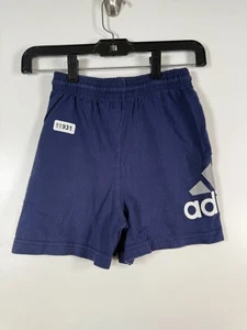 Vtg Adidas Kids Boys Active 3 Stripes Gym Running Shorts Blue Sz XL 10.5x3.5 - Picture 1 of 11
