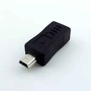 Mini 5 Pin Male Plug USB To Micro 5 Pin USB Female Converter Adapter Connector - Picture 1 of 6