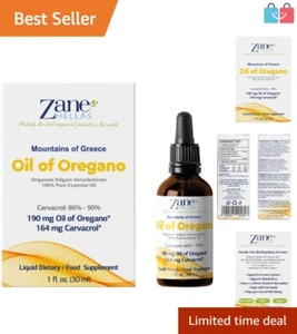 100% Greek Oregano Oil - 1 Fl Oz with 164 mg Carvacrol for Optimal Wellness - Picture 1 of 11