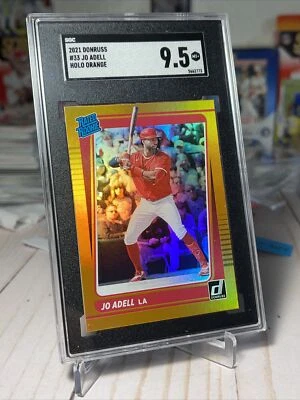 Jo Adell 2021 Donruss Rated Rookie Card RC Holo Orange SGC 9.5 Mint Plus - Image 1 of 2