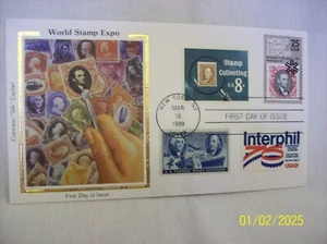 Colorano Silk Cachets Ersttagsbrief für World Stamp Expo 1989 - Bild 1 von 1