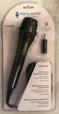 NEW! The Singing Machine SMM205 Wired Microphone & Adaptor New In Package - Image 1 of 4