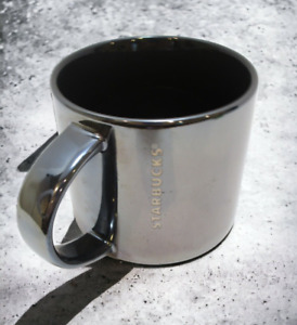 Starbucks Silver-Toned-Dark Gray 14 oz Ceramic Coffee Mug Cup