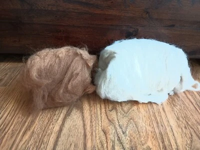 16oz Huacaya Alpaca Fiber Fine Brown & White Batt Roving Spinning Carded Lot - Image 1 of 4