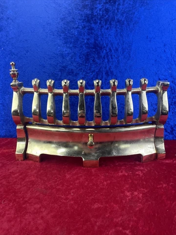 Vintage Brass Fire Fret Fireplace Front with Ash Guard Cover 38.5 x 23.5cm Cover