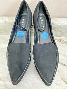 Esprit Womens Blaire Black Pointed Toe Flats Shoes 7.5 New - Picture 1 of 5