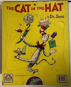 The Cat in the Hat 1985 VINTAGE Frame Tray puzzle Dr. Seuss Random House 11x14 - Picture 1 of 1