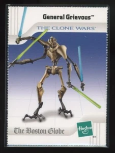 GENERAL GRIEVOUS 2008 Star Wars Clone Wars Boston Globe Hasbro Promo Card - Picture 1 of 2
