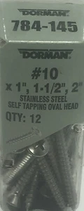 Dorman 784-145 Self Tapping Screw-Stainless Steel-Oval Head #10 x 1", 1-1/2 , 2" - Bild 1 von 3
