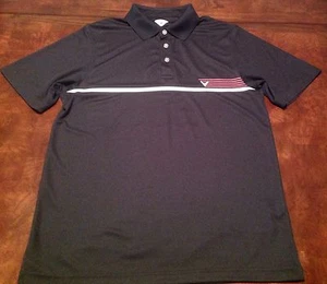 EUC BLACK CALLAWAY MEN'S GOLF POLO SIZE M, WORN ONCE - Picture 1 of 4