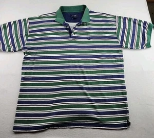 Duck Head Logo Polo Shirt Mens XL Striped Cotton Lightweight - Picture 1 of 10