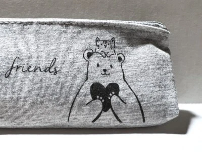 Daiso HELLO BEAR карандаш чехол ручка мешок плюшевый медведь серый молнии мешок Kitty Kawaii - Изображение 1 из 4