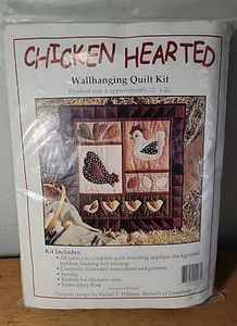 New Chicken Hearted Wallhanging Quilt Kit-Rachels of Greenfield-22”X22” w FABRIC - Picture 1 of 4