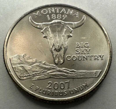 2007-P Montana State Quarter 25cent Coin from US Mint Satin Set. Uncirculated - Image 1 of 4