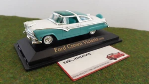 FORD CROWN VICTORIA 1955 vert et blc 1/43 PRESSE voiture miniature de collection - Foto 1 di 6