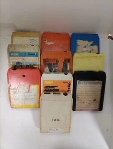 LOTTO 10x STEREO 8 mix da recupero o senza etichette CASSETTA STEREO 8 TRACK - Foto 1 di 2