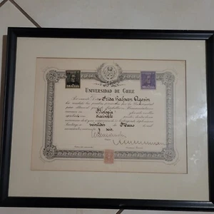 Antique Universidad De Chile Medical Degree - Picture 1 of 1