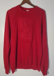 Vintage 90s Leo's Pest Control Pressed Logo Red 3XL Sweatshirt Made in USA - Picture 1 of 4
