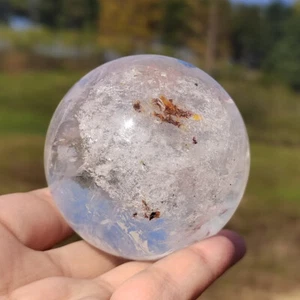 Bola de cuarzo transparente 0,33 kg cristal Reiki natural esfera soporte cristal decoración XQ3000 - Imagen 1 de 12