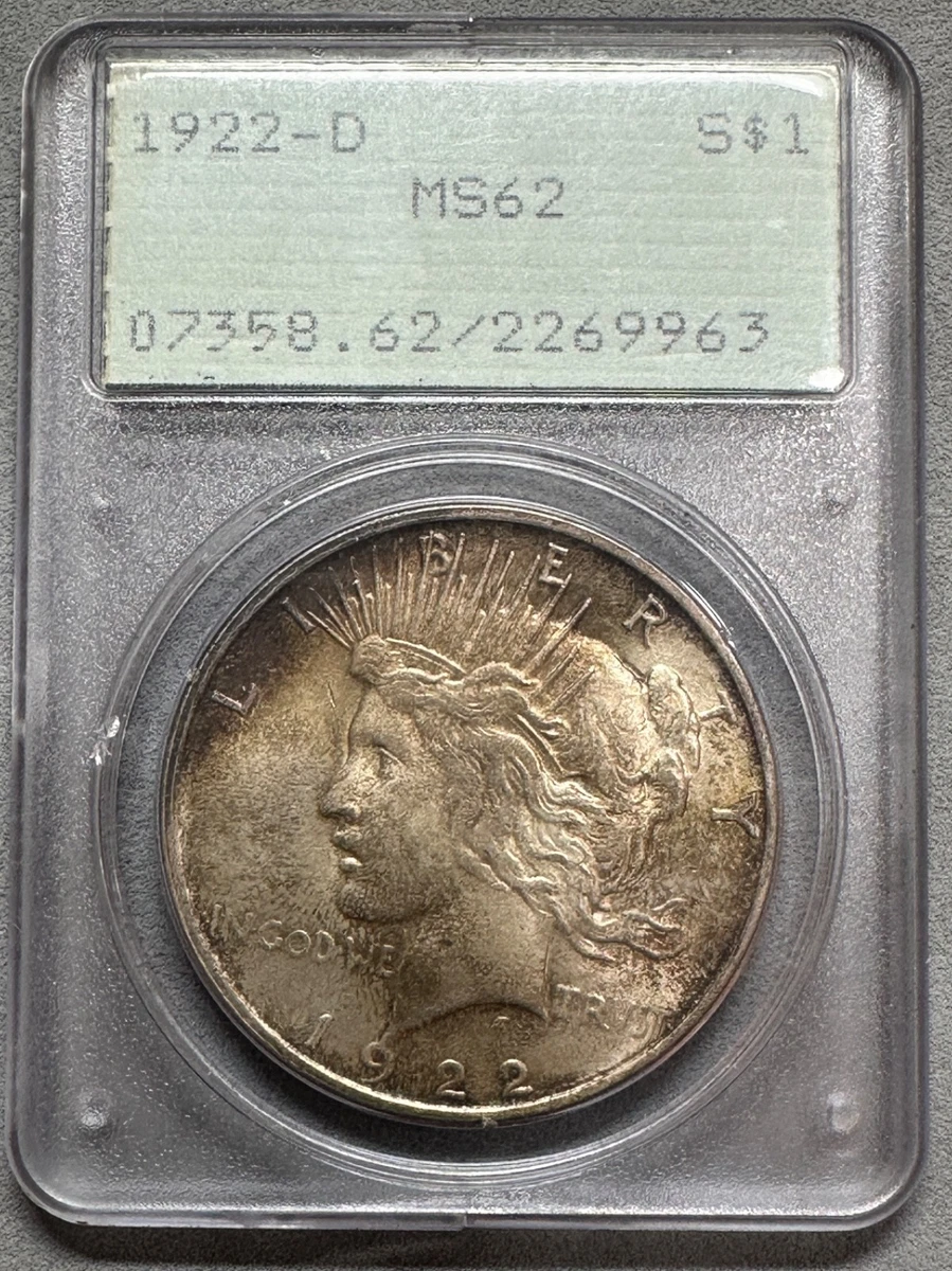 1922 Silver MS 62 Graded Peace Dollars for sale | eBay