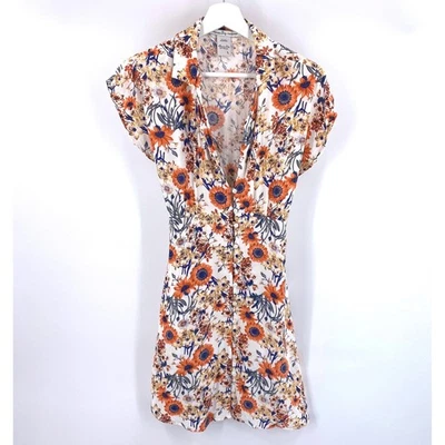 Mini Vestido Floral American Rag Talla L Botón Frontal Cottagecore Romántico Foto 1 de 4