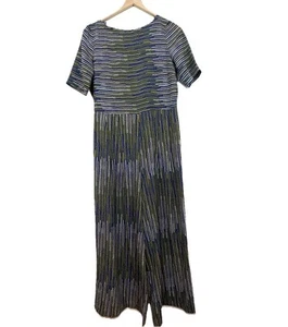 Traffic People Anthropologie Jumpsuit Women Sz M Wide Leg Abstract Woven Pattern - Picture 1 of 8