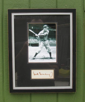 Vtg Hank Greenberg Detroit Tigers Autograph Signature on Card w/Photo PSA COA! - Image 1 of 4