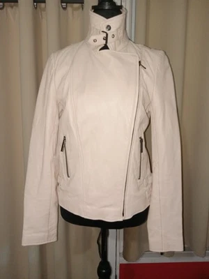 Chaqueta Moto Victoria’s Secret Crema 100% Cuero (S) Foto 1 de 4