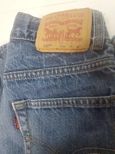 Boy's Levi's 550 Relaxed Fit Kids Denim Blue Jeans 12 Slim 24 x 26 - Picture 1 of 11
