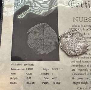 Atocha Grade 3 COA , Good Detail! - Picture 1 of 5
