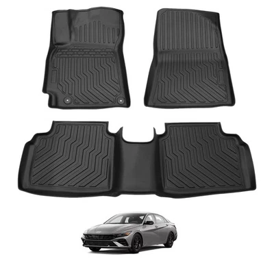 All Weather Floor Mats for 2021-2025 Hyundai Elantra 3D TPE Rubber Liners 3PCS - Image 1 of 4