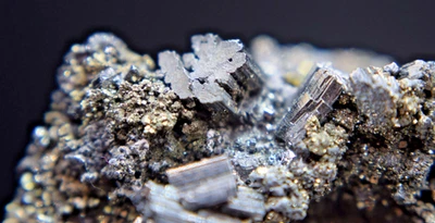 Bournonit,Pyrit aus Baia Sprie, Maramures, Rumänien 6x4,5cm - Bild 1 von 4