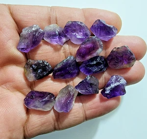 13 Pcs Ultimate Purple Amethyst Rough Gemstone Raw Size 15-18 MM Crystal Stones - Picture 1 of 6