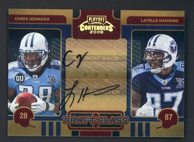 2008 Playoff Contenders Draft Class Chris Johnson Lavelle Hawkins Dual AUTO 2/10 - Image 1 of 2